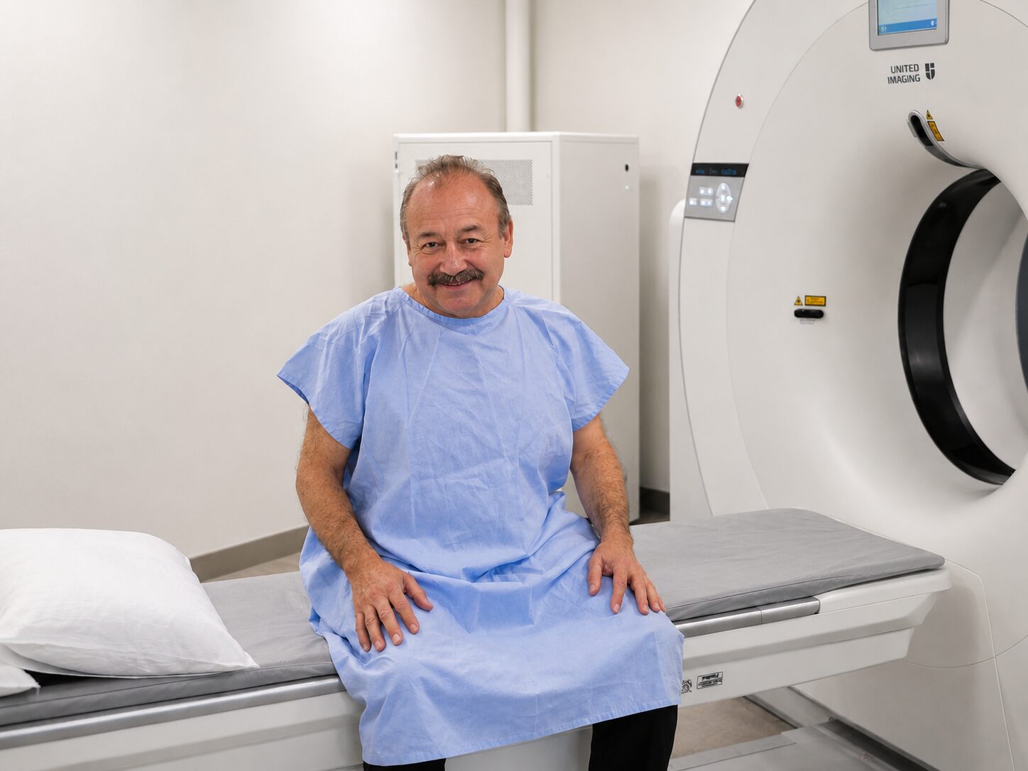 Patient receiving CT imaging at Integrated Imaging in Houston