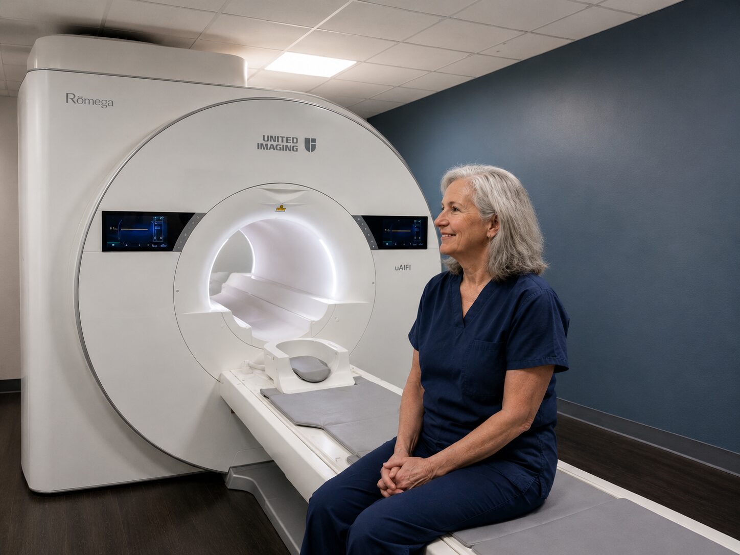 Patient receiving MRI imaging at Integrated Imaging in Houston